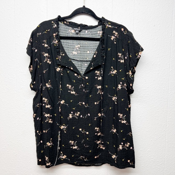 Buffalo Womens Top 2X Floral Cottagecore Gardencore Fairy Relaxed Flowy Garden - Picture 1 of 11